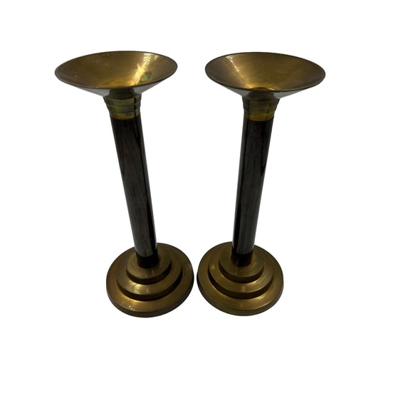 Rosenthal brass set of 2  candlesticks  mid century - Picture 1 of 6